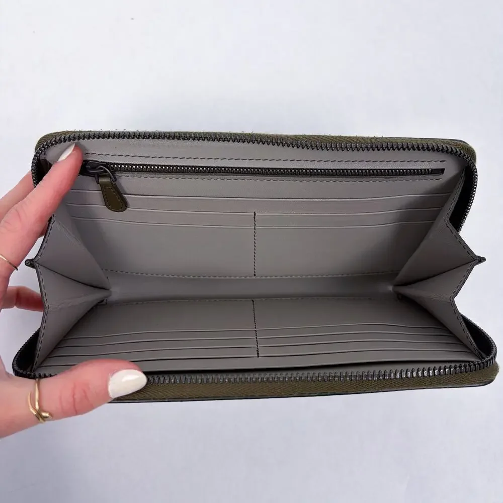 Bottega Veneta Zip Around Intrecciato Weave Leather Continental Wallet